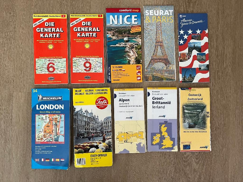 Plattegronden buitenland 10 stuks, Boeken, 2000 tot heden, Ophalen of Verzenden, Nederland, Landkaart