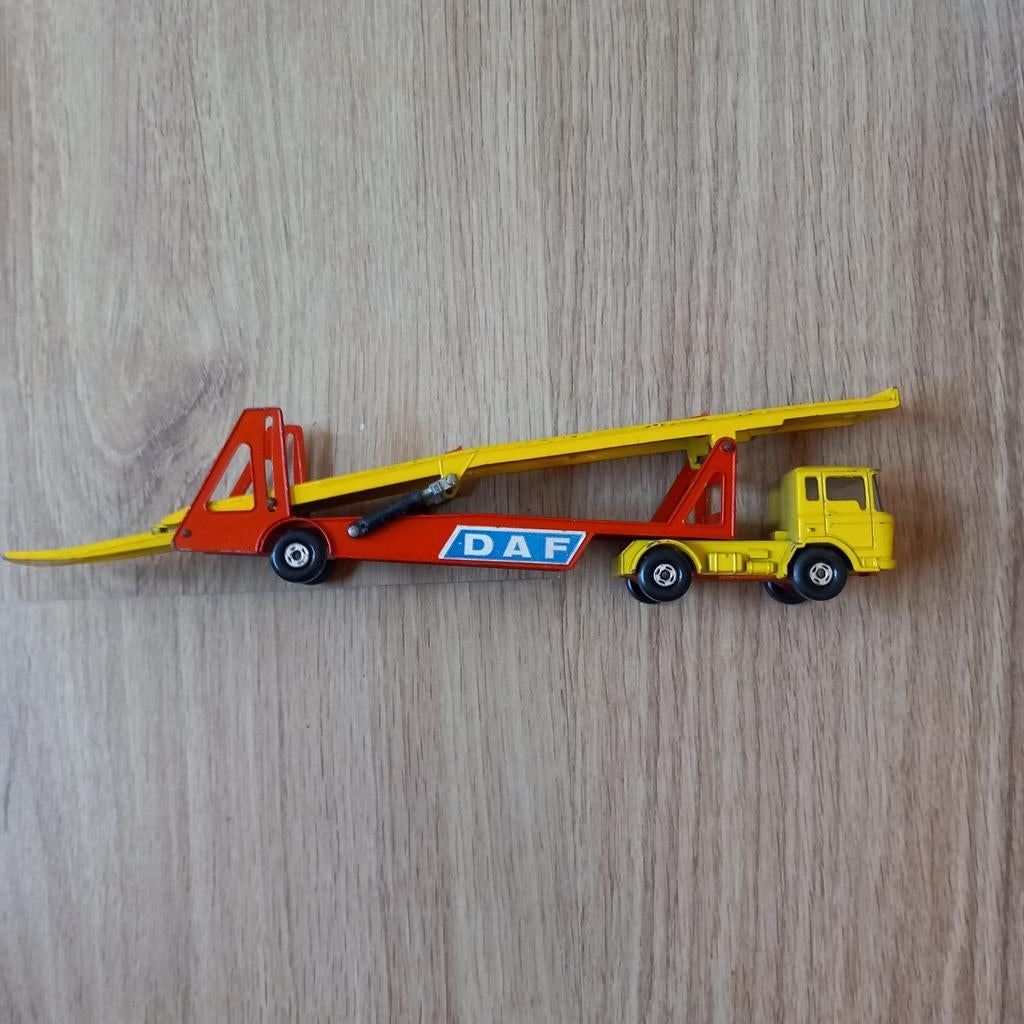Vintage Matchbox DAF autotransporter, Ophalen of Verzenden, Gebruikt, Overige typen