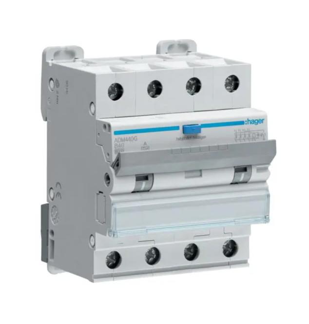 Hager Aardlekautomaat 4-Polig B40 40A ADM440G - Alamat, Ophalen of Verzenden, Zo goed als nieuw, Overige typen