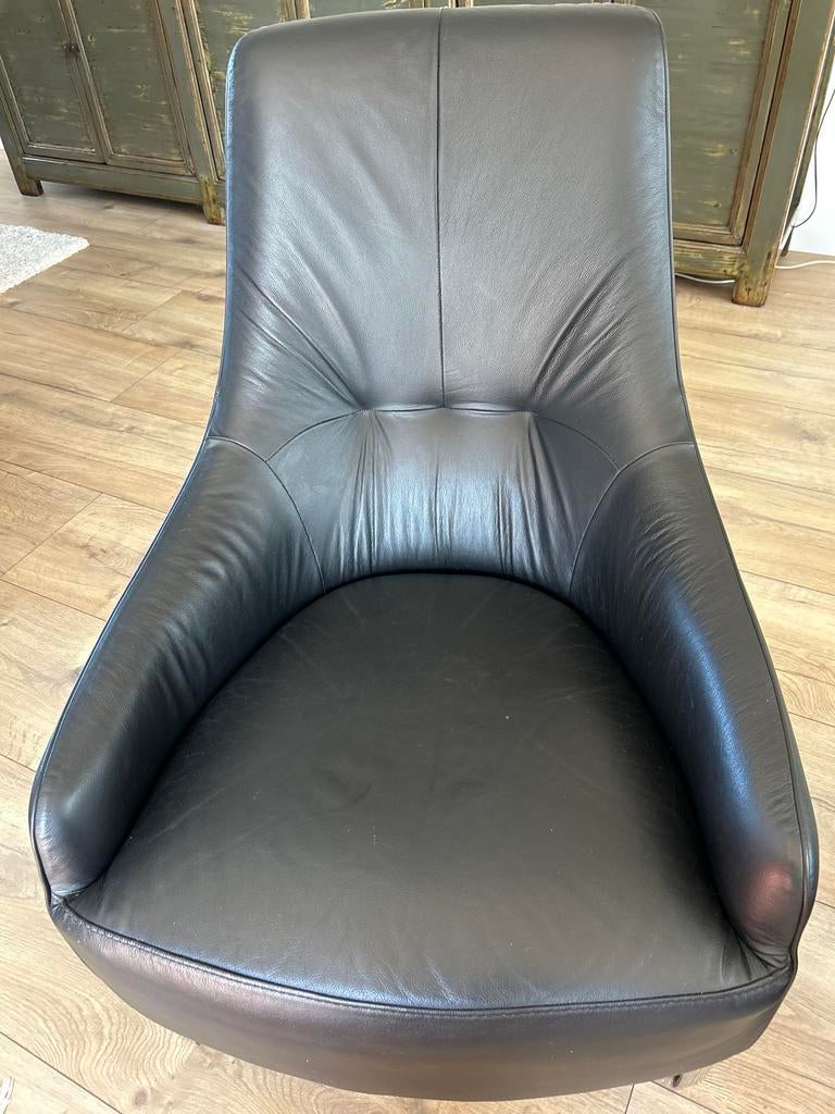 Twee leren stoelen - Chateau d'Ax, Ophalen, Gebruikt, Twee, Zwart