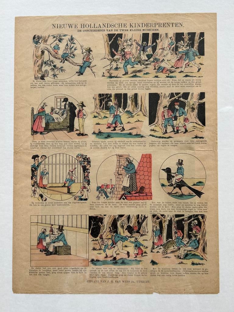 Centsprent, De geschiedenis van de twee kleine musschen, Ophalen of Verzenden