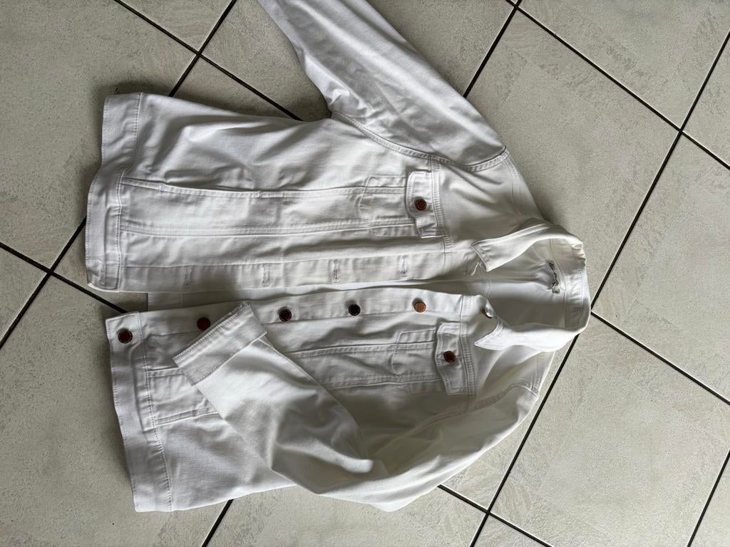 Witte spijkerjas Miss Etam - Maat 46, Kleding | Dames, Ophalen of Verzenden, Zo goed als nieuw, Maat 46/48 (XL) of groter, Wit