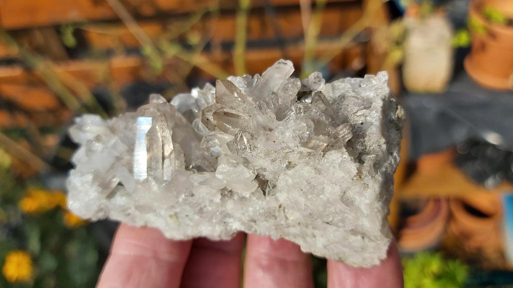 FM16 Heldere transparante Kwartspunten Vizille Isere Spanje, Ophalen of Verzenden, Mineraal