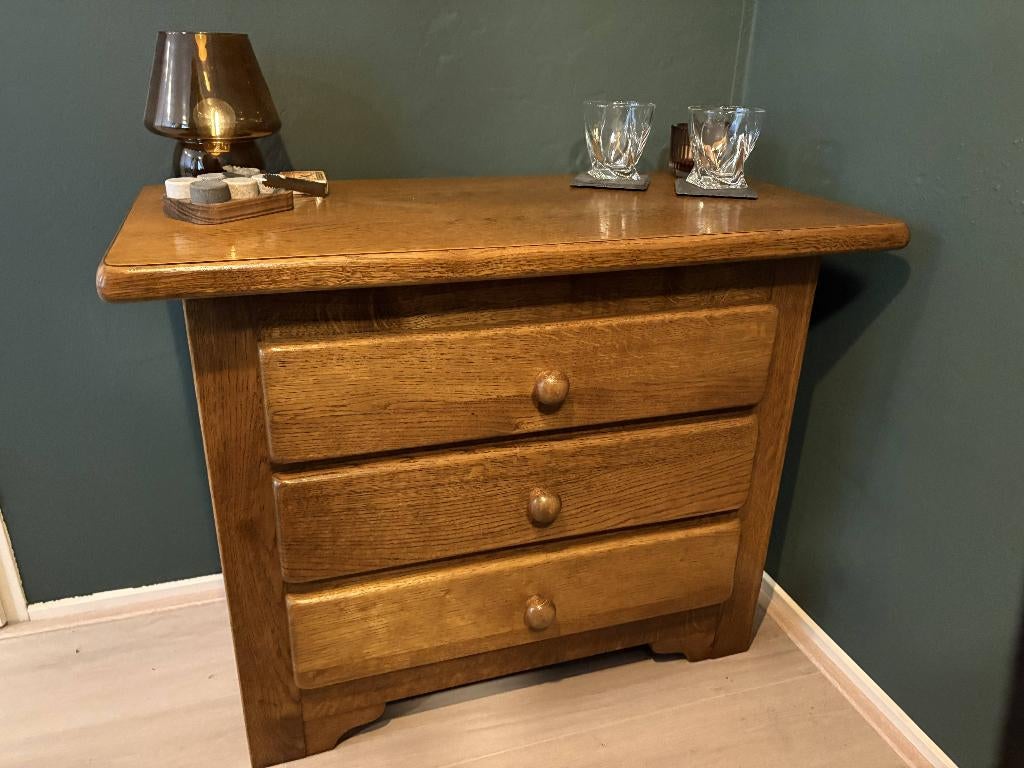 Mooie kleine ladekast 82x40x65 LxBxH, Ophalen, Eikenhout, 50 tot 100 cm, 3 of 4 laden