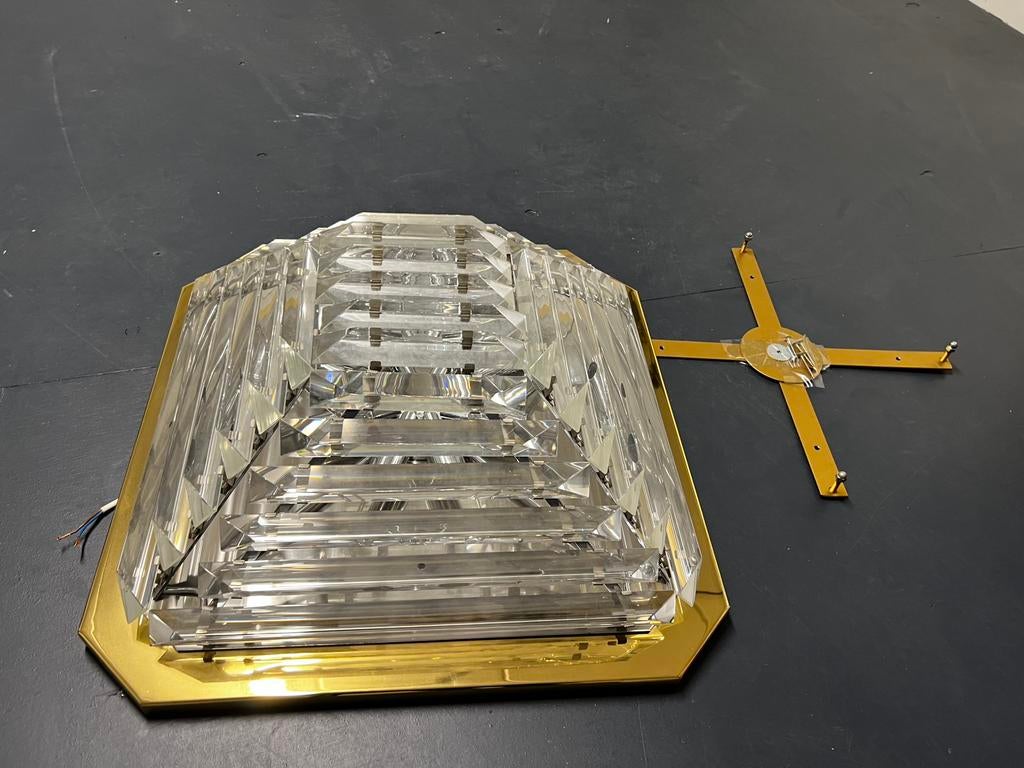 Itiliaanse Vintage handgemaakte plafonnière, Ophalen, Gebruikt, Glas, Vintage