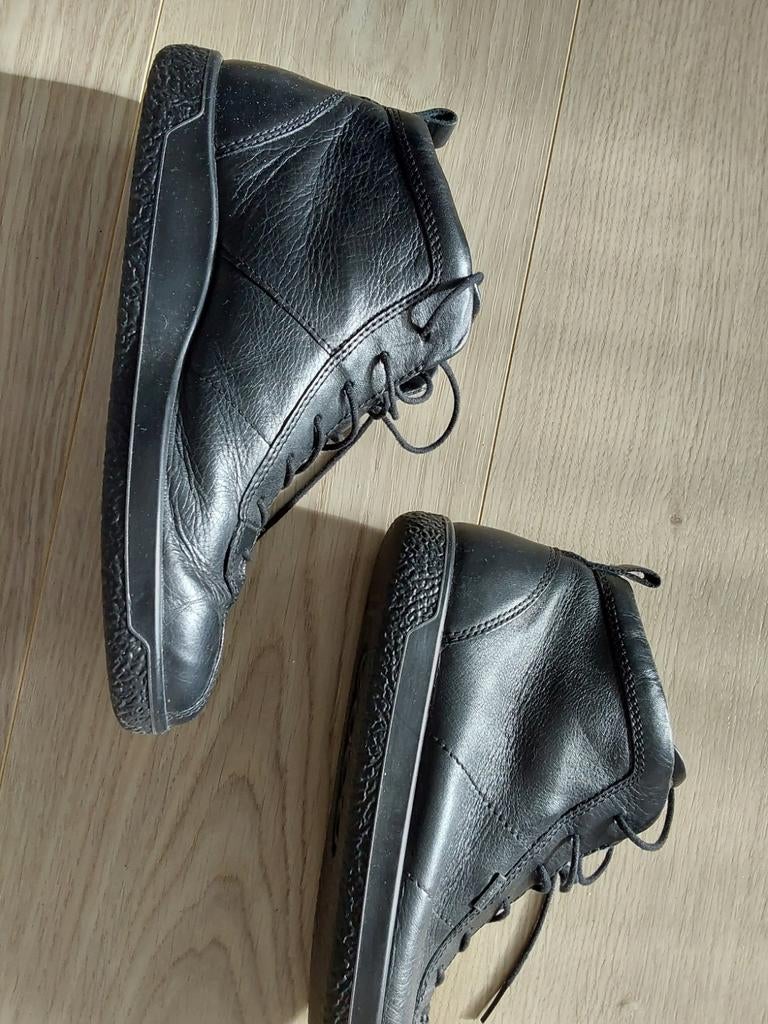 ECCO Zwarte Leren Sneakers Maat 40, Ophalen of Verzenden, Zo goed als nieuw, Zwart, Sneakers of Gympen