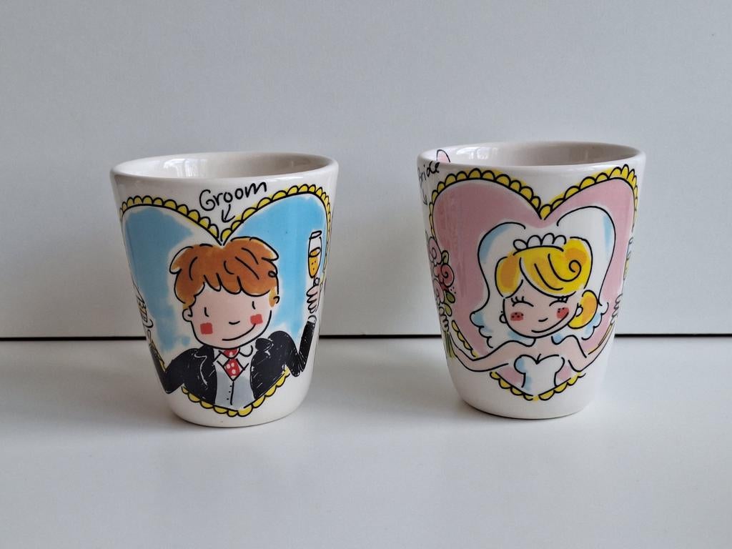 Blond Amsterdam trouwmokken, Huis en Inrichting, Ophalen, Zo goed als nieuw