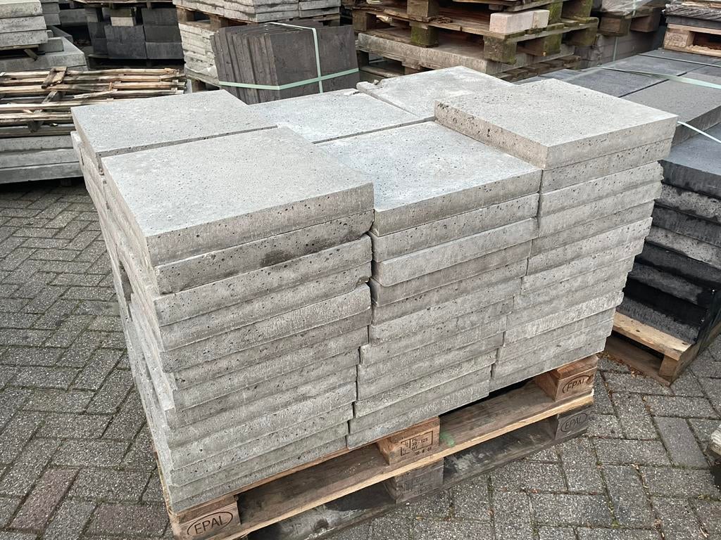 12m2 Oud Hollandse tegels 40x40x5cm Grijs RESTPARTIJ, Ophalen, Nieuw, Beton, Terrastegels
