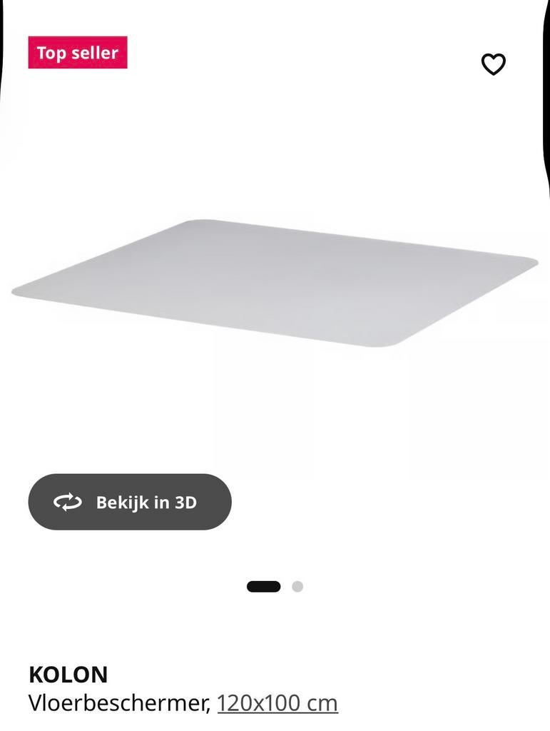 Ikea vloerbeschermer, Diversen, Bureau-accessoires, Ophalen, Gebruikt