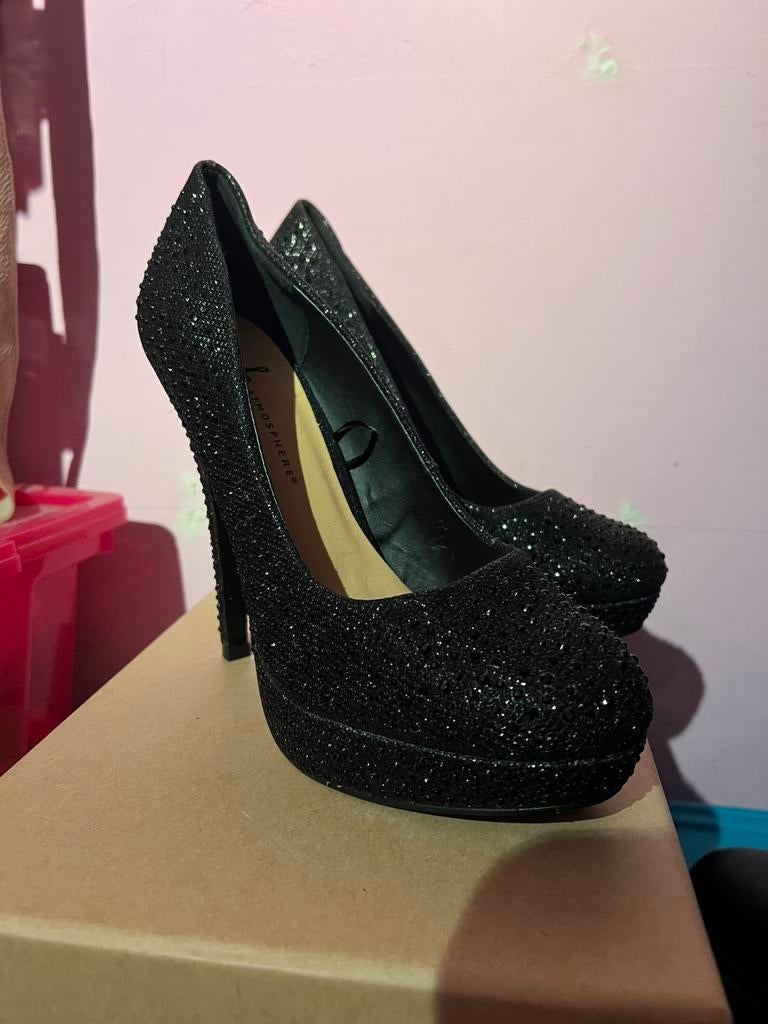 High heels - hakken - steentjes - nieuw - zwart - 39, Verzenden, Zwart, Nieuw, Schoenen met hoge hakken