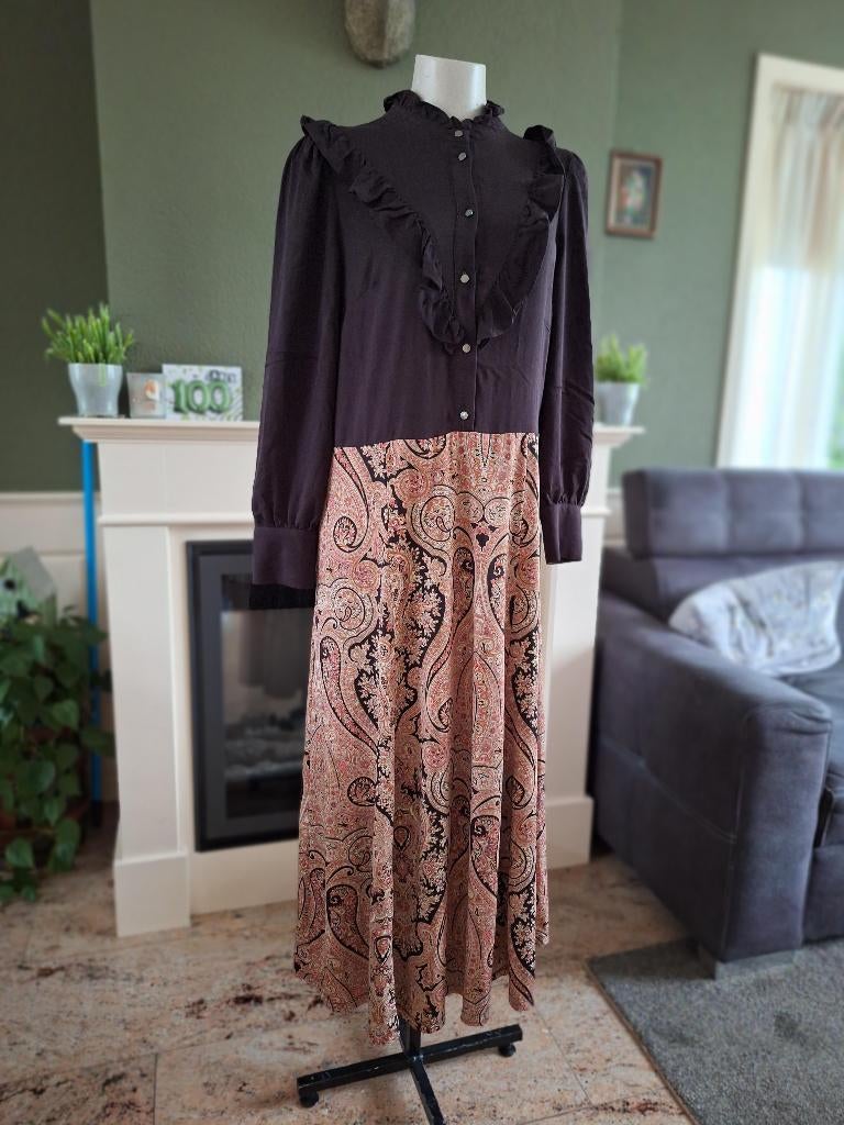 K-Design K Design lange bruin roze jurk M 38, Kleding | Dames, Maat 38/40 (M), K-design, Bruin, Verzenden