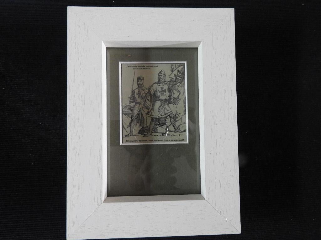 Chromolithographie - Kruisvaardersridders volgen Saladin, Ophalen of Verzenden