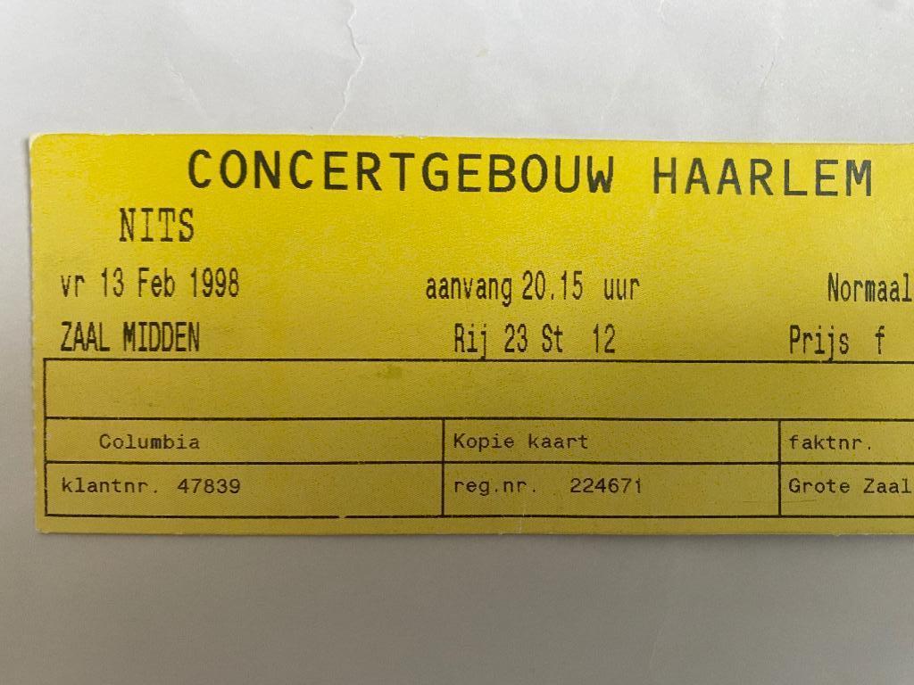 Oud concert kaartje The Nits, Verzenden, Gebruikt