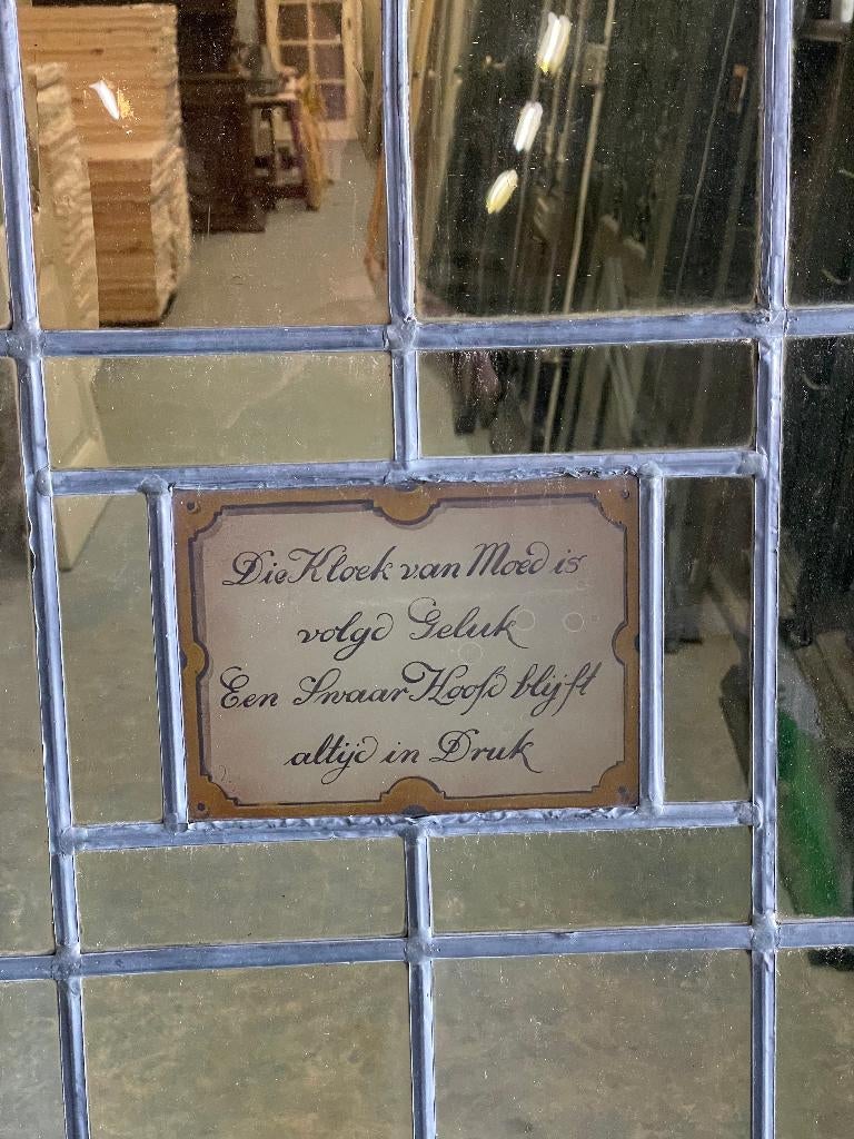 Losse glas in lood deur gebrandschilderd portret 291x121cm., Ophalen