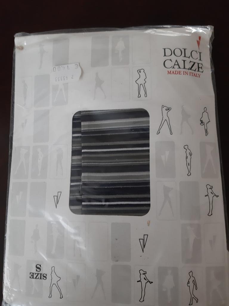 Dolci Calze Panty  zwart grijs wit S, Maat 36/38 (S), Dolci Calze, Nieuw, Ophalen of Verzenden