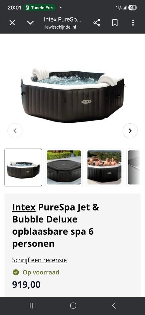 Intex PureSpa Jet & Bubble Deluxe opblaasbare spa 6 personen, Ophalen, Nieuw, Filter, Opblaasbaar