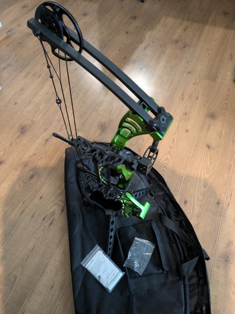 Complete Compoundboog SET + Tas, Release, Pijlen, Ophalen, Gebruikt