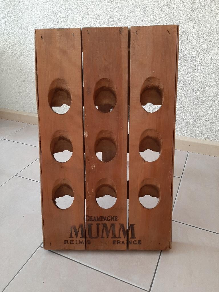 Vintage champagne-/wijnrek (pupitre), Ophalen, Gebruikt, Hout, 5 tot 15 flessen