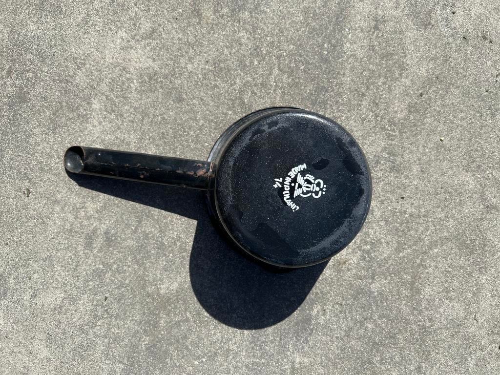 Emaille steelpan zwart 14 cm, Ophalen of Verzenden