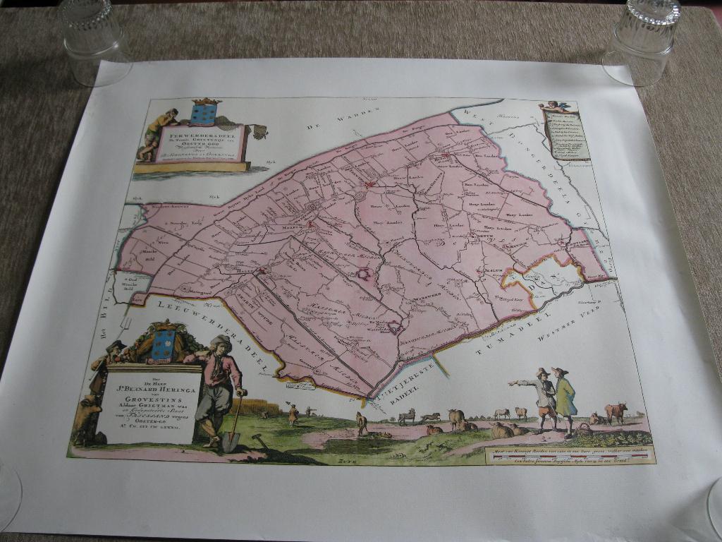 Grietenijkaart van Schotanus 1682/1718. Ferwerderadiel, Boeken, Atlassen en Landkaarten, Ophalen of Verzenden, 1800 tot 2000, Nederland