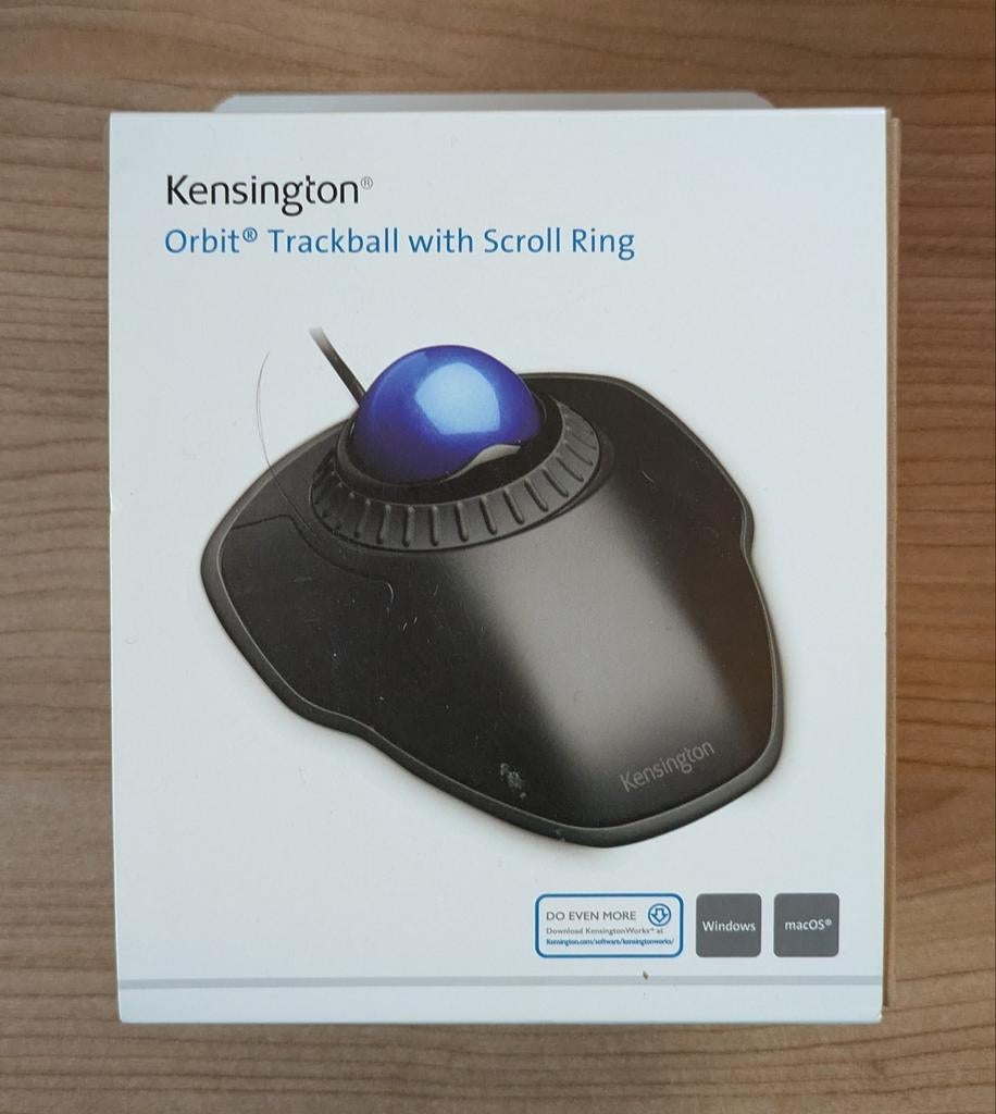 Kensington Orbit Trackball met Scroll Ring - Nieuwstaat, Computers en Software, Muizen, Kensington, Ergonomisch, Rechtshandig