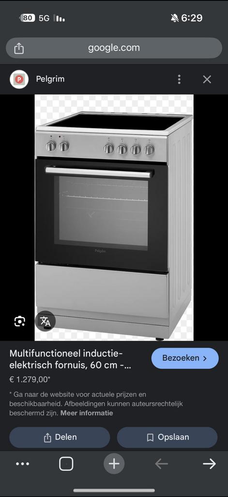 Mooi  inductie fornuis met bezorgen, Zo goed als nieuw, Inductie, Vrijstaand, 85 tot 90 cm