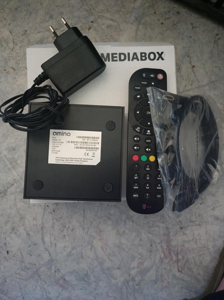 Odido Media Box - Amino Aria 7X Decoder, Audio, Tv en Foto, Schotelantennes, Zo goed als nieuw, Ophalen of Verzenden