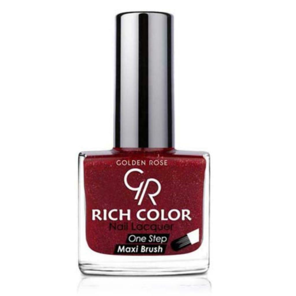 GOLDEN ROSE Rich Color glitter rood nagellak 45, 10,5 ml, Ophalen of Verzenden