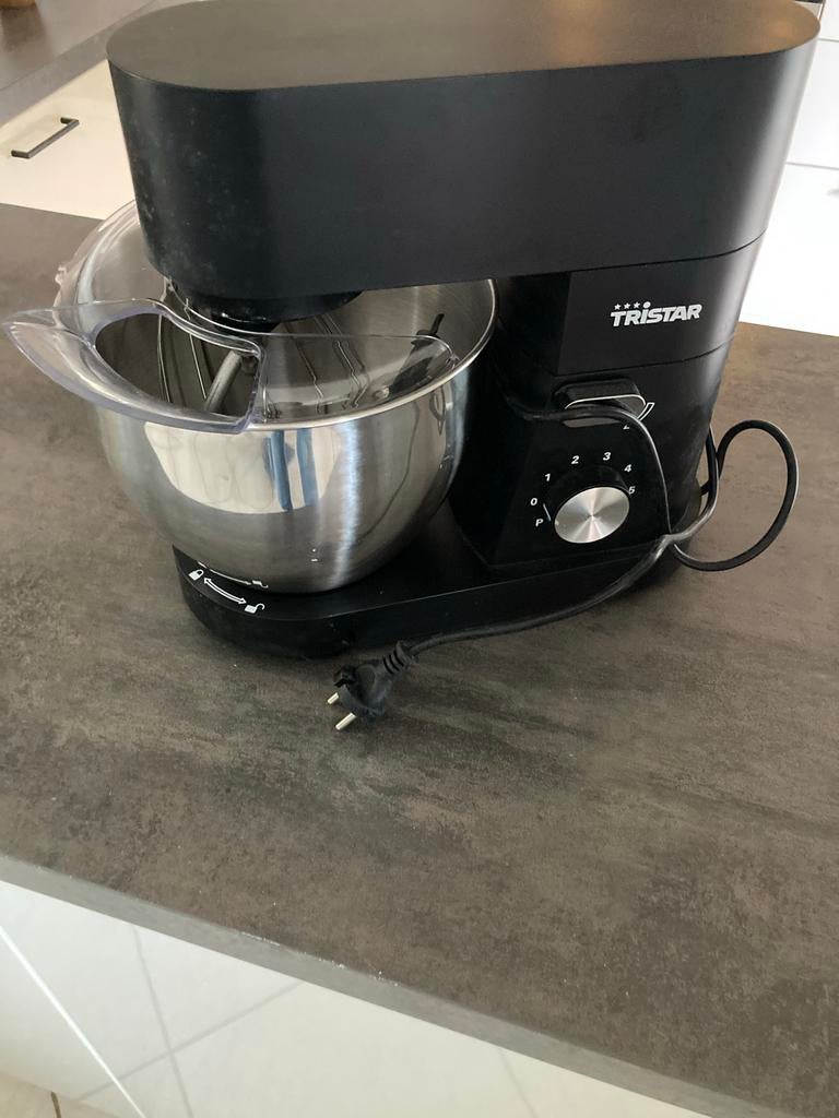 Tristar Keukenmachine met RVS kom en accessoires, Gebruikt, Ophalen of Verzenden, Vaatwasserbestendig, 3 snelheden of meer