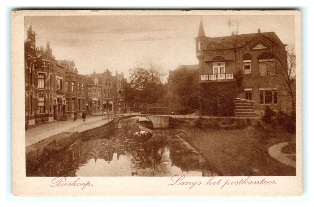 Boskoop, Langs het postkantoor. Nauta A 1576, Verzenden, Voor 1920, Ongelopen, Zuid-Holland