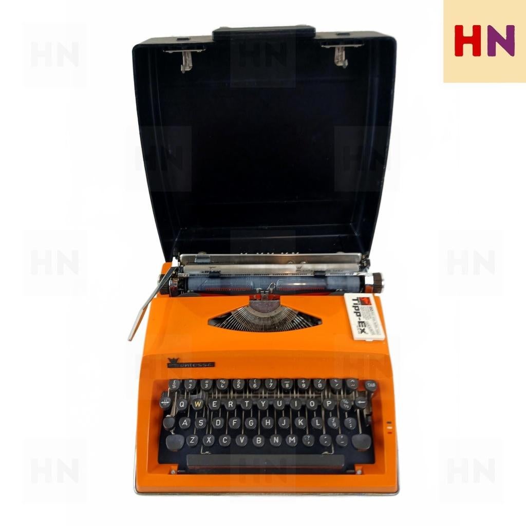 Vintage Adler Contessa de Luxe Typemachine – '70 Oranje, Ophalen