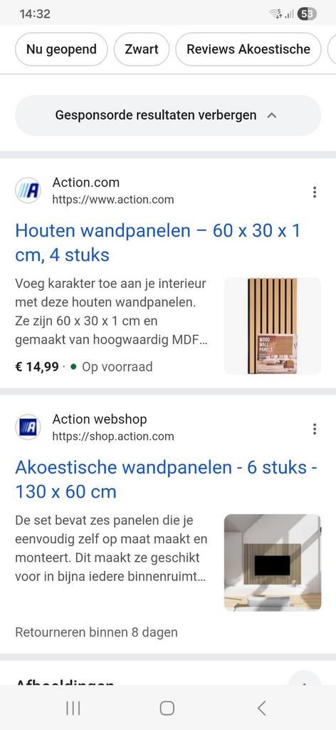 Wandpannelen action, Ophalen of Verzenden, Minder dan 10 m²