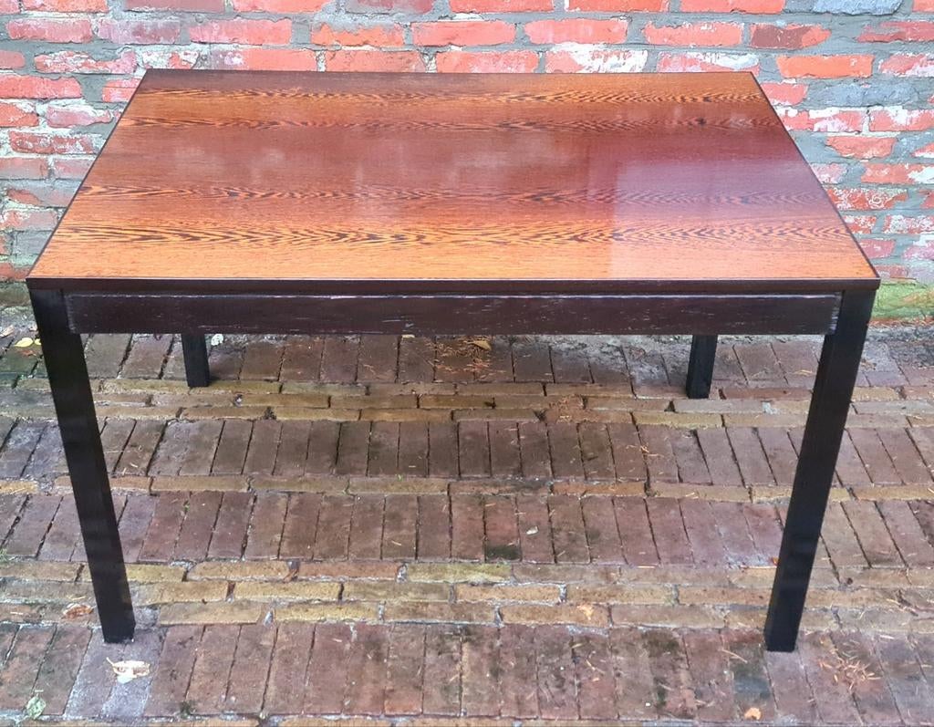 Vintage, design eettafel. Wengé hout. Verlengbaar, Ophalen, Rechthoekig