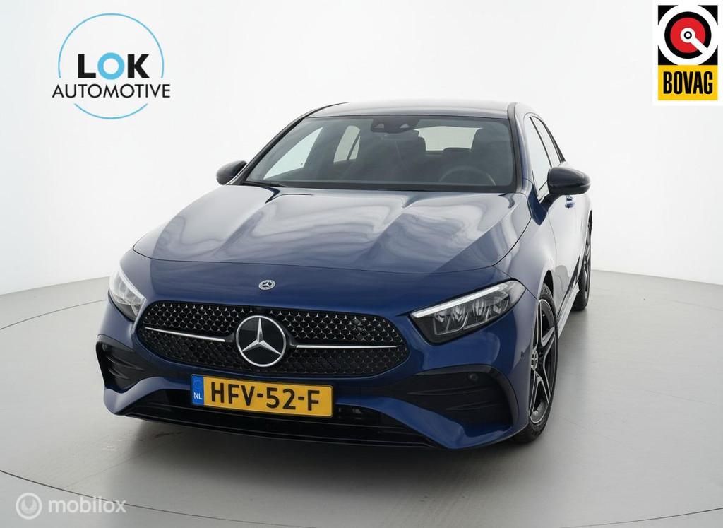 Mercedes A-klasse 200 AMG Line PANO|LED|CAMERA|CARPLAY|, Gebruikt, 4 cilinders, Blauw, 163 pk
