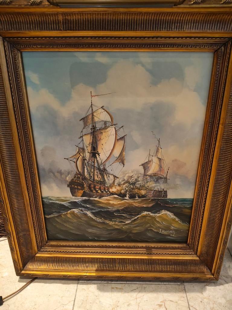 Schilderij met schepen, Ophalen