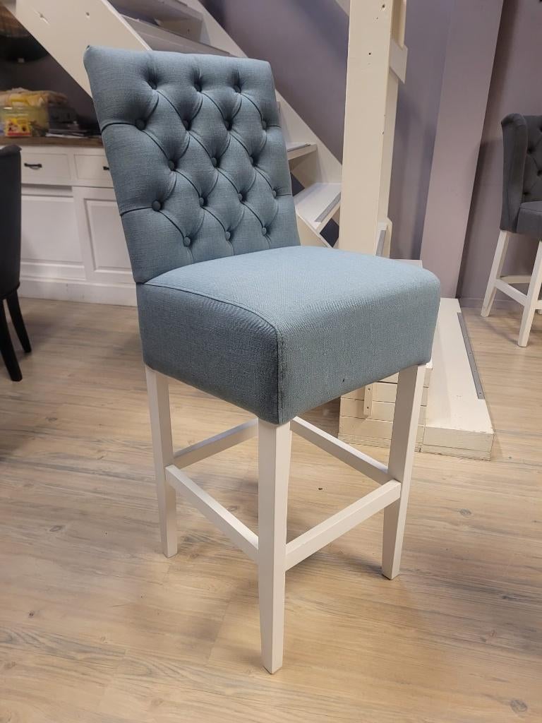 *OPRUIMING* 4 Barstoelen Gerard Blauw €936,- NU €749,- (8), 4 krukken, Ophalen of Verzenden, Nieuw, 60 tot 90 cm