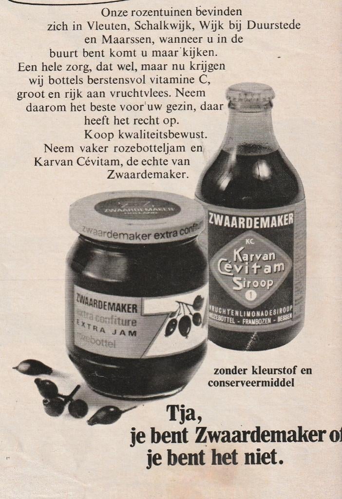 Retro reclame 1974 Karvan Cevitam siroop Zwaardemaker jam, Verzenden, Overige typen
