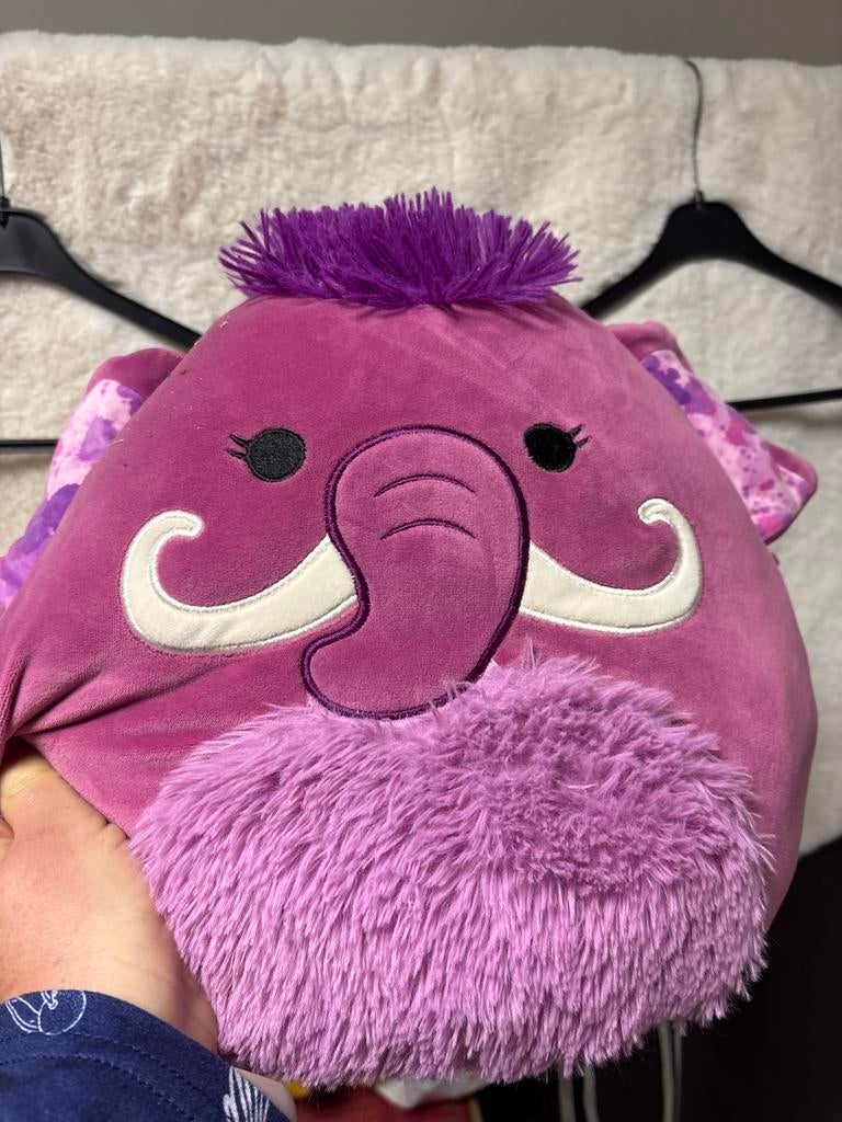 Squishmallow Olifant Paars Pluche Knuffel, Paars, Ophalen of Verzenden, Zo goed als nieuw, Olifant