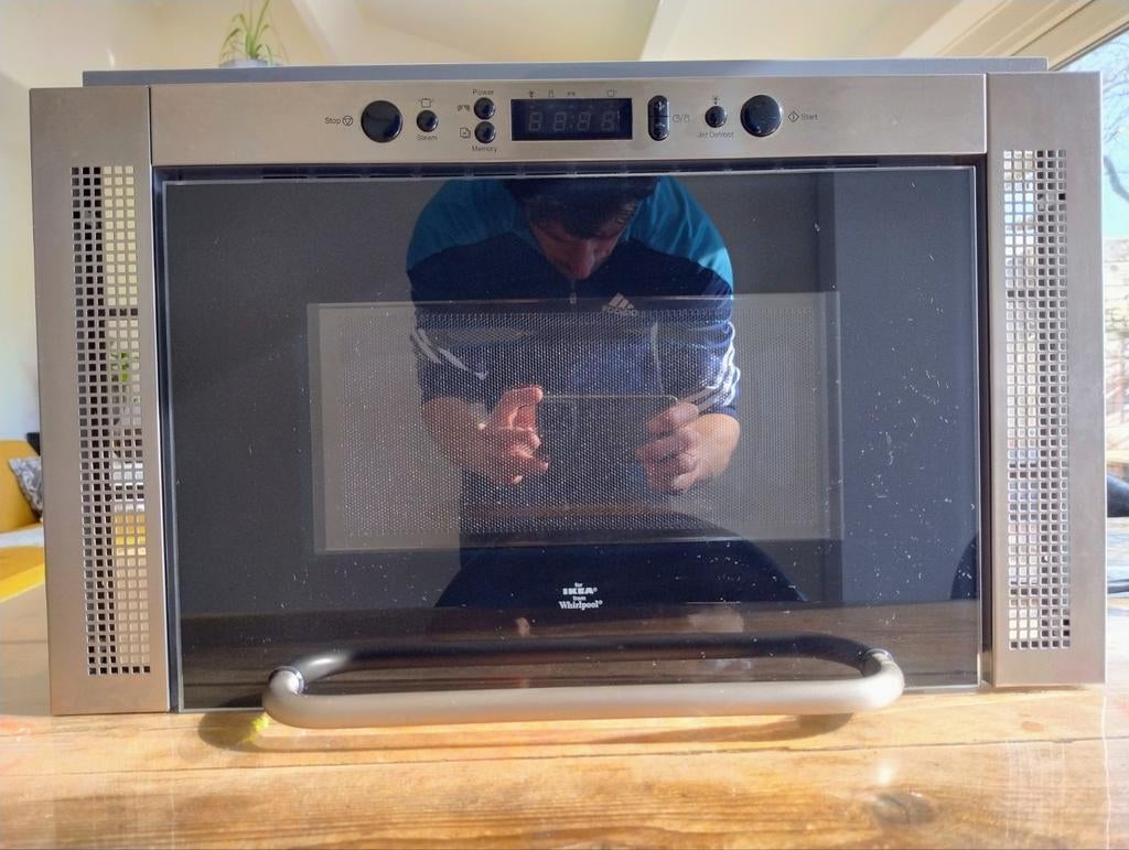 IKEA Whirlpool inbouw magnetron MWN400S – 60 cm, Witgoed en Apparatuur, Ophalen, 60 cm of meer, Inbouw, Draaiplateau