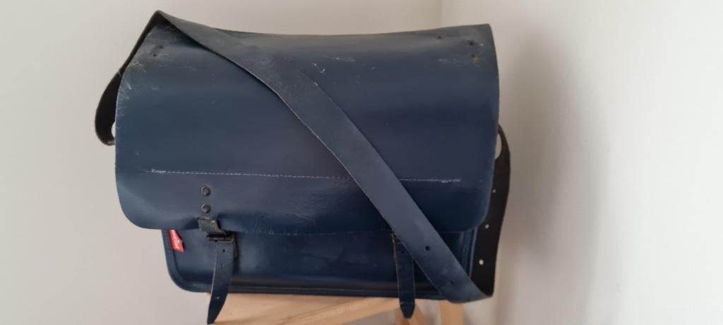 PTT tas BLAUW,  Posttas, schoudertas, Ophalen of Verzenden, Gebruikt, Blauw, Leer