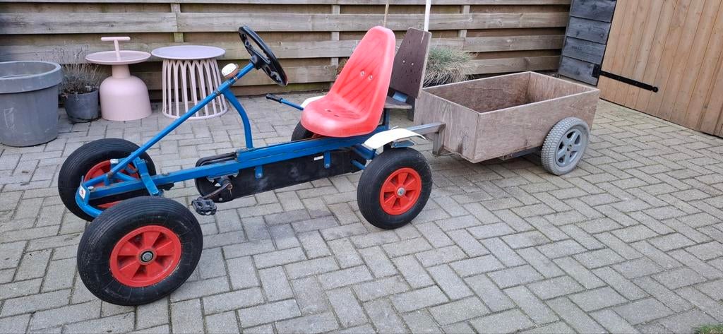 Mammoet skelter met duozit en aanhanger, Kinderen en Baby's, Speelgoed | Buiten | Skelters, Ophalen, Gebruikt, Mammoet, Duozit