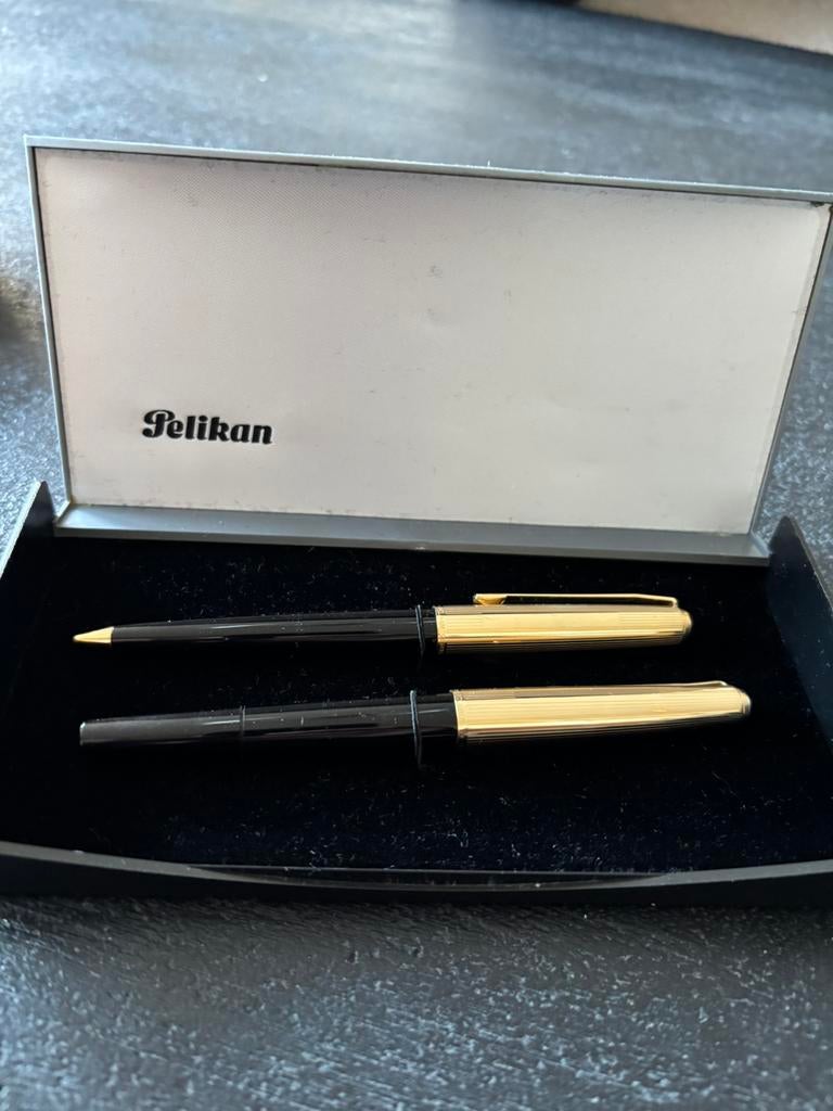 Vintage Pelikan 30 Rolled Gold balpen vulpen, Gebruikt, ., Ophalen of Verzenden, .