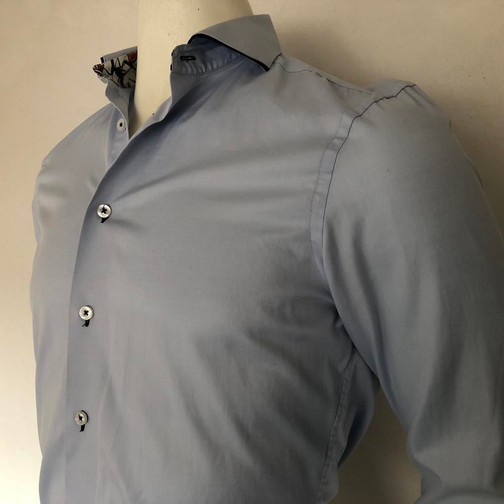 Cavallaro Napoli overhemd - lichtblauw - maar 38, Verzenden, Gedragen, Blauw, Halswijdte 38 (S) of kleiner