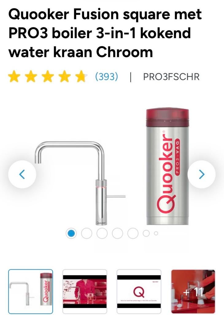 Quooker Square 3 in 1 chroom, Overige typen, Ophalen of Verzenden, Metaal, Overige merken