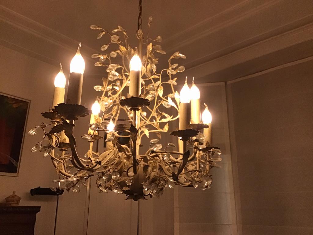 Kroonluchter, Huis en Inrichting, Lampen | Kroonluchters, Ophalen, Zo goed als nieuw, Glas, Klassiek