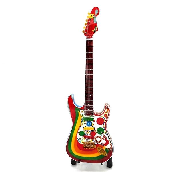 George Harrison The Beatles miniatuur gitaar van hout deco