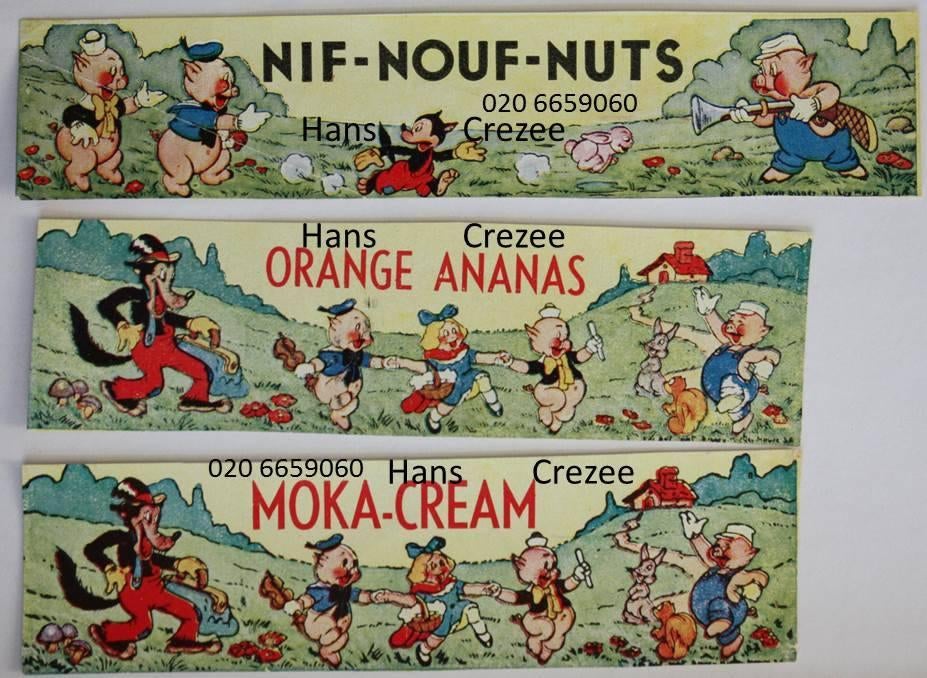 zoek oud de beukelaer Disney drie biggetjes chocolade wikkel, Verzamelen, Ophalen of Verzenden, Gebruikt, Verpakking