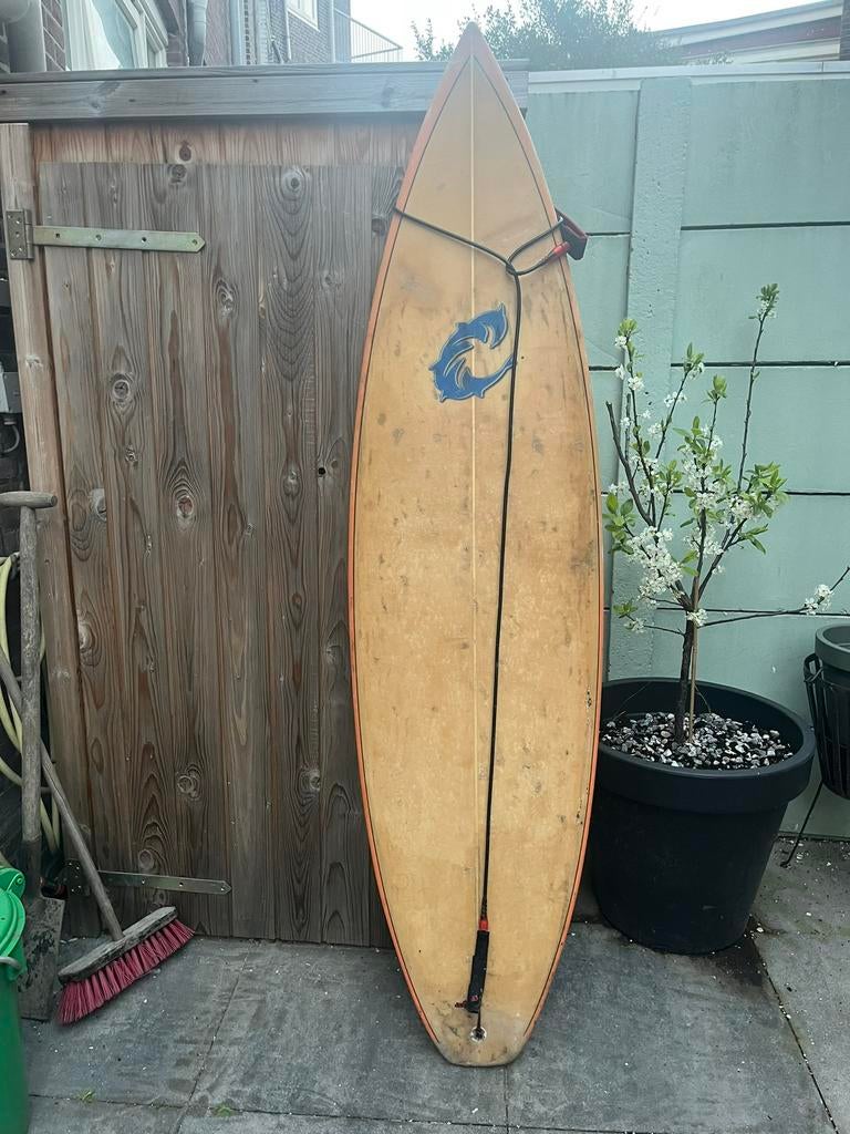 Surfplank met nieuwe leash, Ophalen, Gebruikt, Shortboard, Met koord
