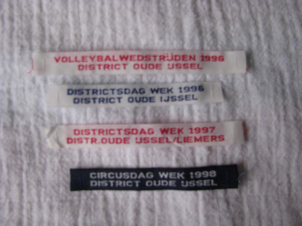 4 Naambandjes., Verzamelen, Scouting, Nieuw, Embleem, Speld of Insigne, Ophalen of Verzenden