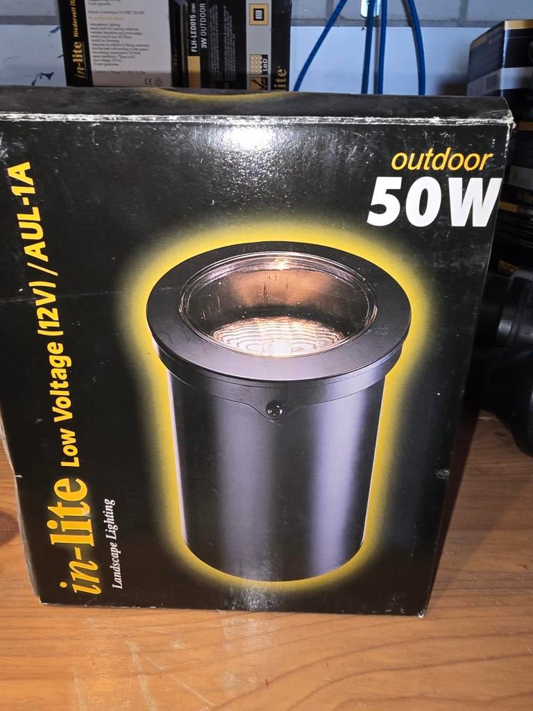 In-Lite 50w Grondspot Halogeen Tuinverlichting, Tuin en Terras, Buitenverlichting, Gebruikt, Overige typen, Overige materialen